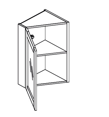 Шкаф-витрина торцевой скошенный 36 см